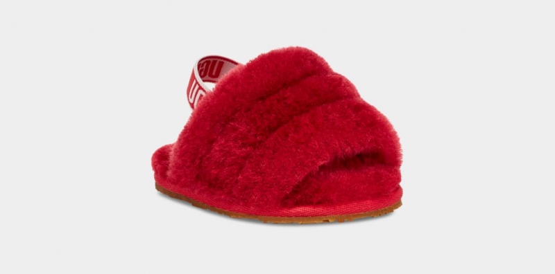 Kapcie Dziecięce Ugg Fluff Yeah And Lovey Czerwone | IBQ-926413