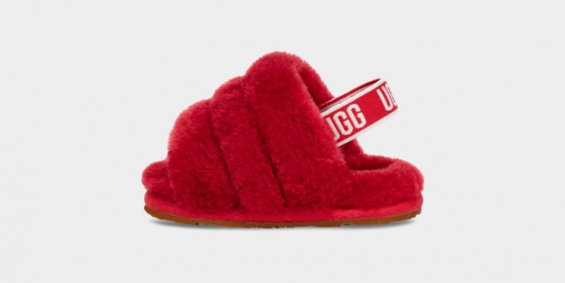 Kapcie Dziecięce Ugg Fluff Yeah And Lovey Czerwone | IBQ-926413