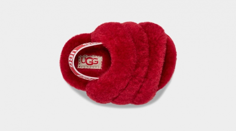 Kapcie Dziecięce Ugg Fluff Yeah And Lovey Czerwone | IBQ-926413