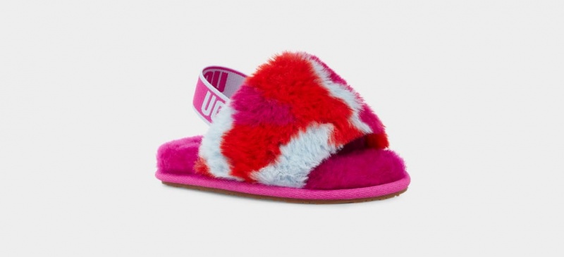 Kapcie Dziecięce Ugg Fluff Yeah Camopop Czerwone | UMZ-638125