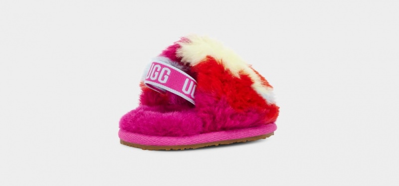 Kapcie Dziecięce Ugg Fluff Yeah Camopop Czerwone | SUF-837025