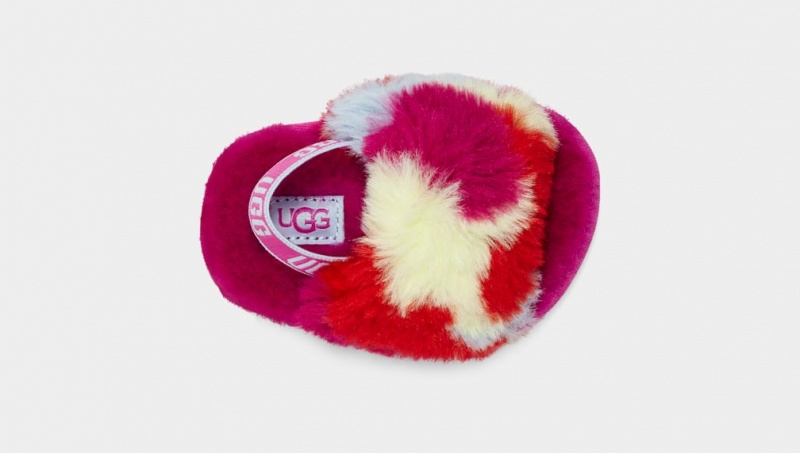 Kapcie Dziecięce Ugg Fluff Yeah Camopop Czerwone | SUF-837025