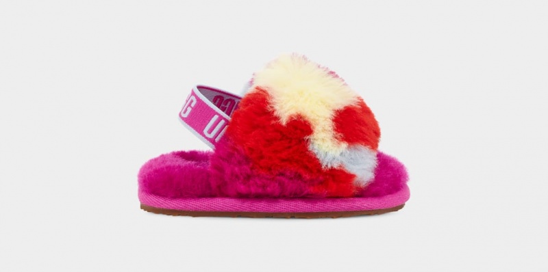 Kapcie Dziecięce Ugg Fluff Yeah Camopop Czerwone | SUF-837025