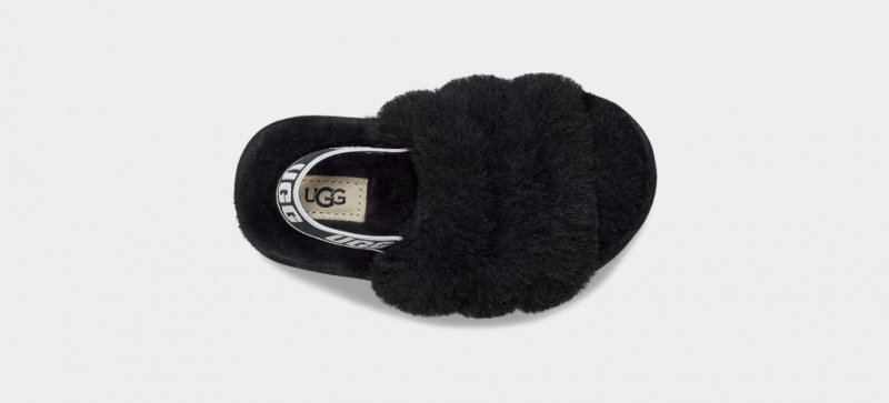 Kapcie Dziecięce Ugg Fluff Yeah Czarne | DBV-583014