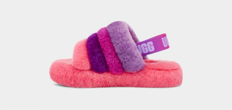 Kapcie Dziecięce Ugg Fluff Yeah Multi Różowe Fioletowe Kolorowe | SYF-016923