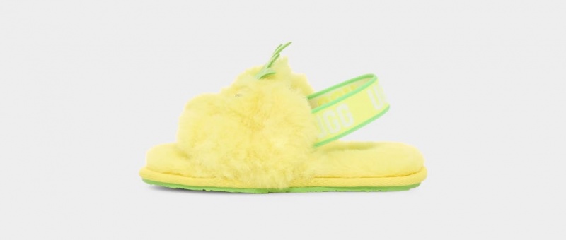 Kapcie Dziecięce Ugg Fluff Yeah Pineapple Stuffie Żółte | LDO-039468