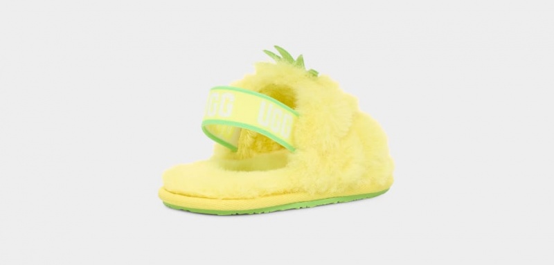 Kapcie Dziecięce Ugg Fluff Yeah Pineapple Stuffie Żółte | LDO-039468