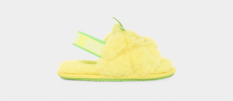 Kapcie Dziecięce Ugg Fluff Yeah Pineapple Stuffie Żółte | LDO-039468