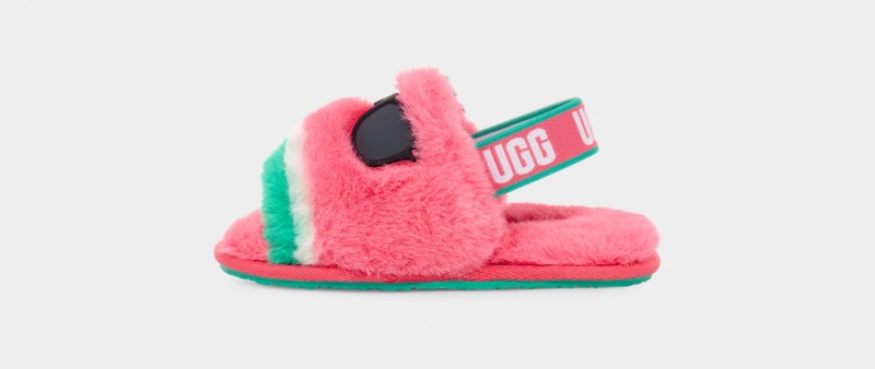 Kapcie Dziecięce Ugg Fluff Yeah Watermelon Stuffie Różowe | MVQ-178426