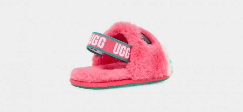 Kapcie Dziecięce Ugg Fluff Yeah Watermelon Stuffie Różowe | MVQ-178426