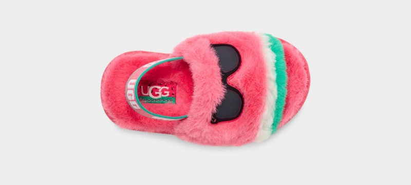 Kapcie Dziecięce Ugg Fluff Yeah Watermelon Stuffie Różowe | MVQ-178426