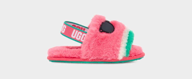 Kapcie Dziecięce Ugg Fluff Yeah Watermelon Stuffie Różowe | MVQ-178426