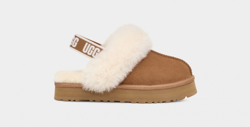 Kapcie Dziecięce Ugg Funkette Brązowe | QFW-195036