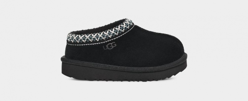 Kapcie Dziecięce Ugg Tasman II Czarne | XOC-576318