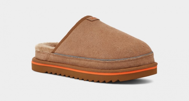 Kapcie Męskie Ugg Scuff Cali Wave Brązowe Pomarańczowe | ESI-610792