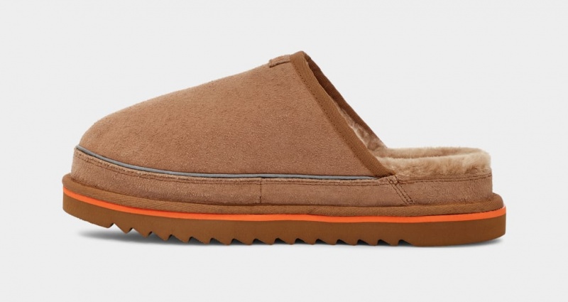 Kapcie Męskie Ugg Scuff Cali Wave Brązowe Pomarańczowe | ESI-610792