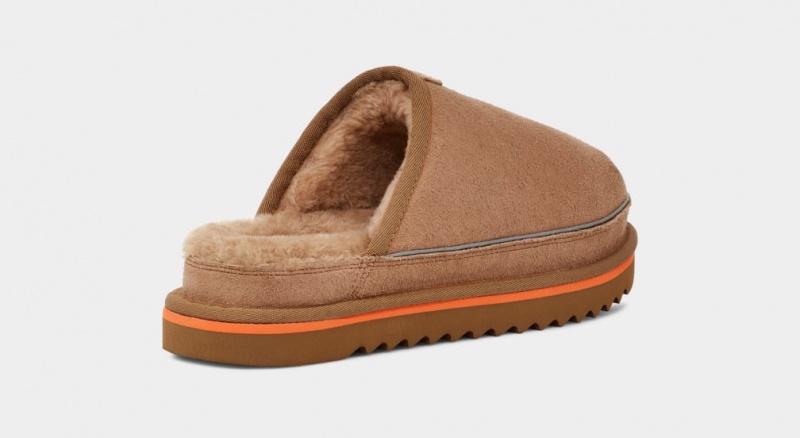 Kapcie Męskie Ugg Scuff Cali Wave Brązowe Pomarańczowe | ESI-610792