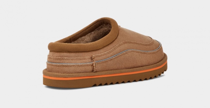 Kapcie Męskie Ugg Tasman Cali Wave Brązowe Pomarańczowe | EHU-923078