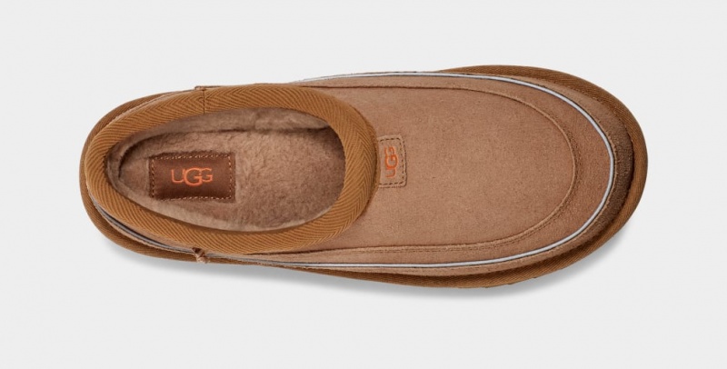 Kapcie Męskie Ugg Tasman Cali Wave Brązowe Pomarańczowe | EHU-923078