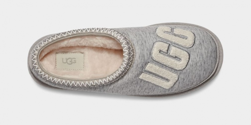 Kapcie Męskie Ugg Tasman Fur Jersey Cozy Szare | XTA-685412