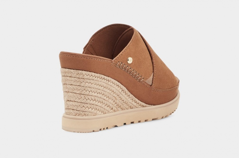 Klapki Damskie Ugg Abbot Brązowe | XRY-712468