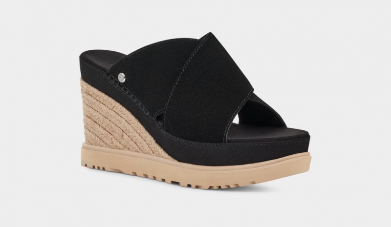 Klapki Damskie Ugg Abbot Czarne | YCB-321954