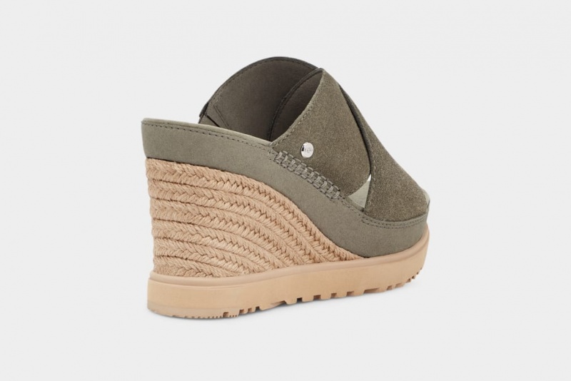 Klapki Damskie Ugg Abbot Zielone | OQI-527493