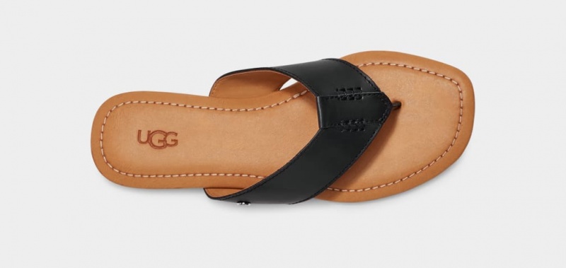 Klapki Damskie Ugg Carey Flip Czarne | LEY-203641