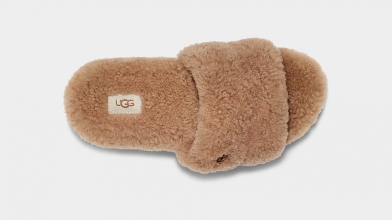 Klapki Damskie Ugg Cozetta Curly Brązowe | BHS-398654