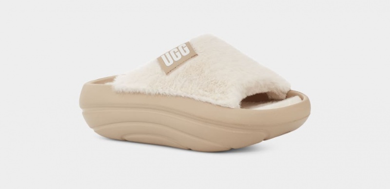 Klapki Damskie Ugg FoamOplush Musztardowe | VLA-360958