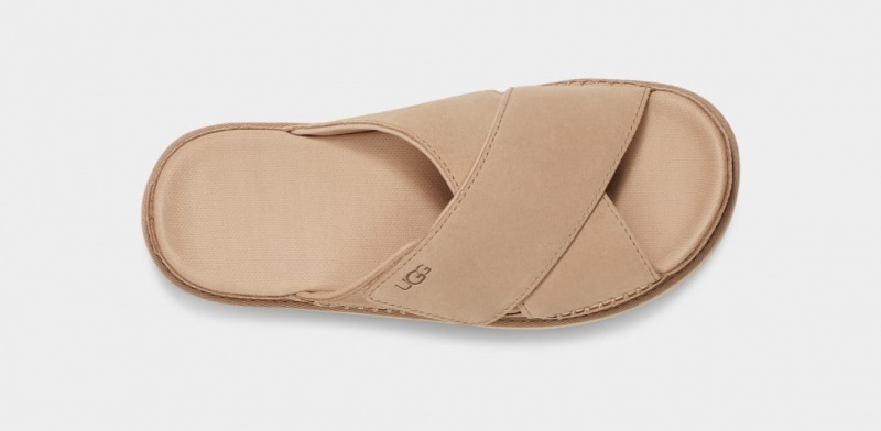 Klapki Damskie Ugg Goldenstar Cross Brązowe | PCQ-183706