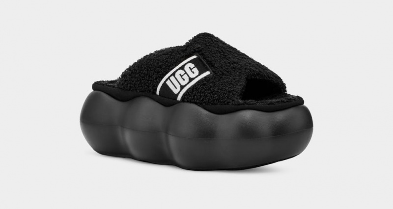 Klapki Damskie Ugg Sugarcloud Czarne | MUC-029457