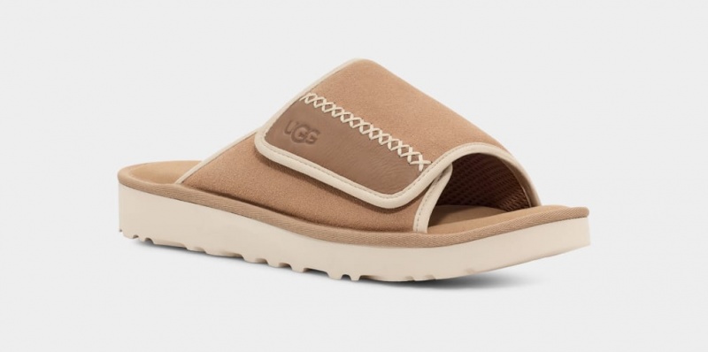 Klapki Męskie Ugg Goldencoast Brązowe | GKP-680359