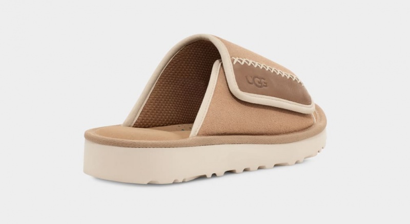 Klapki Męskie Ugg Goldencoast Brązowe | GKP-680359