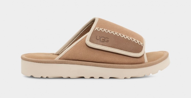 Klapki Męskie Ugg Goldencoast Brązowe | GKP-680359