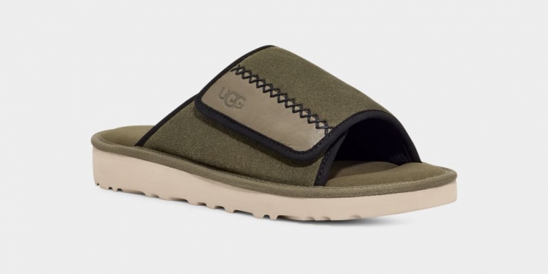 Klapki Męskie Ugg Goldencoast Zielone | PUY-360719