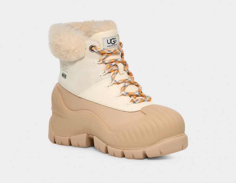 Kozaki Damskie Ugg Adiroam Hiker Khaki Białe | KJC-958671