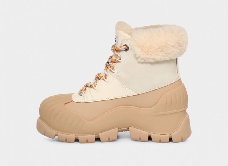 Kozaki Damskie Ugg Adiroam Hiker Khaki Białe | KJC-958671