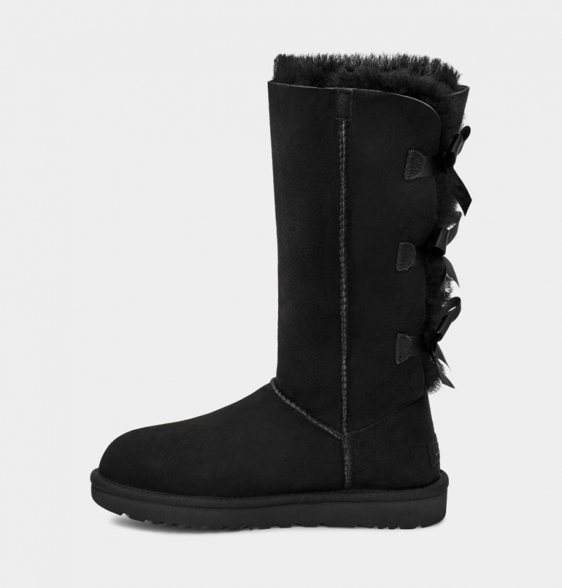 Kozaki Damskie Ugg Bailey Bow Wysokie II Czarne | KBR-583147