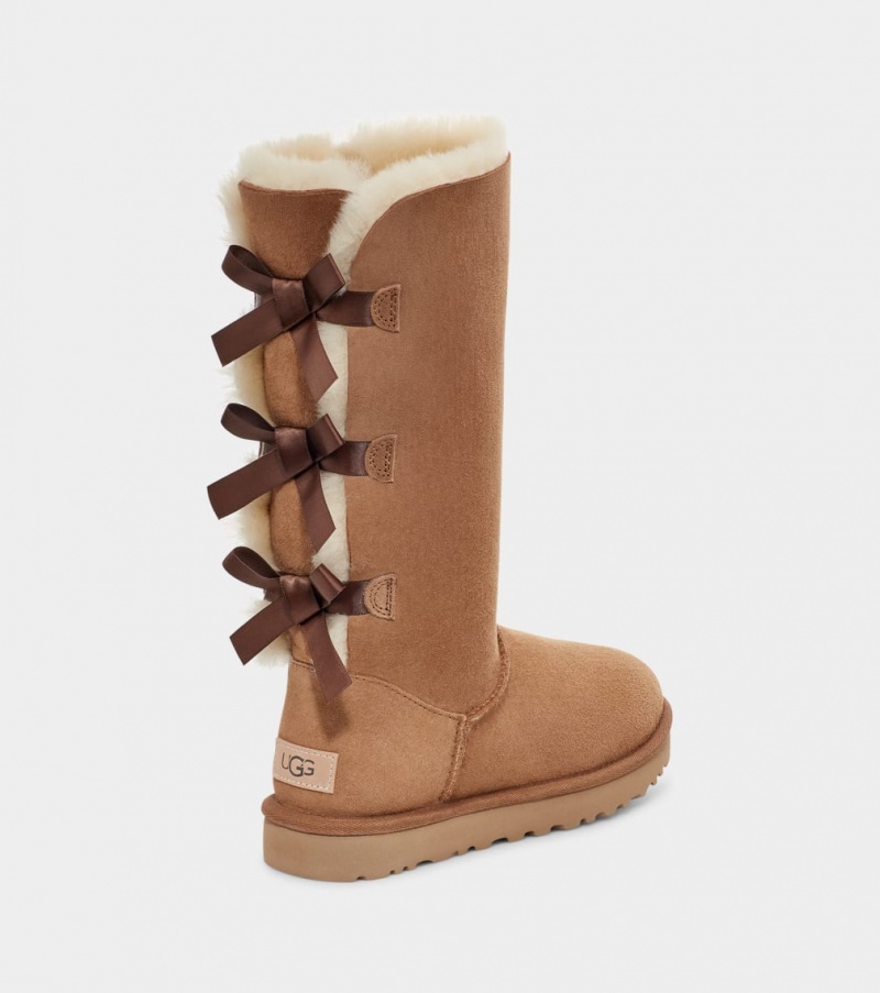 Kozaki Damskie Ugg Bailey Bow Wysokie II Brązowe | AFO-693042