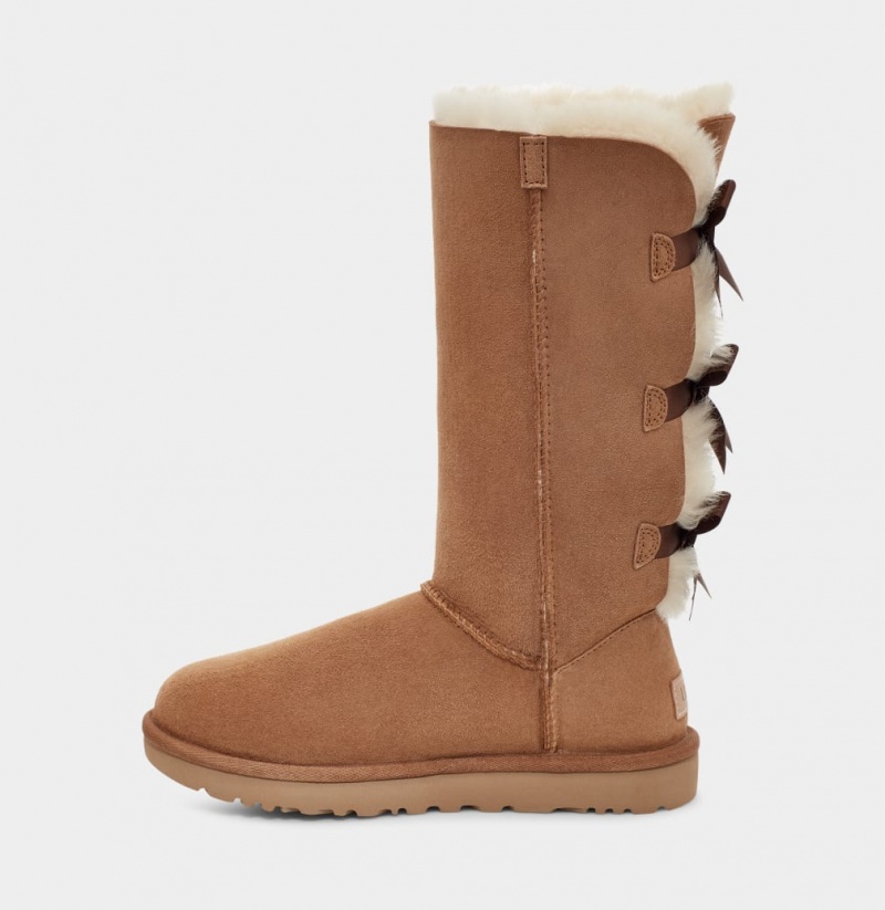 Kozaki Damskie Ugg Bailey Bow Wysokie II Brązowe | AFO-693042