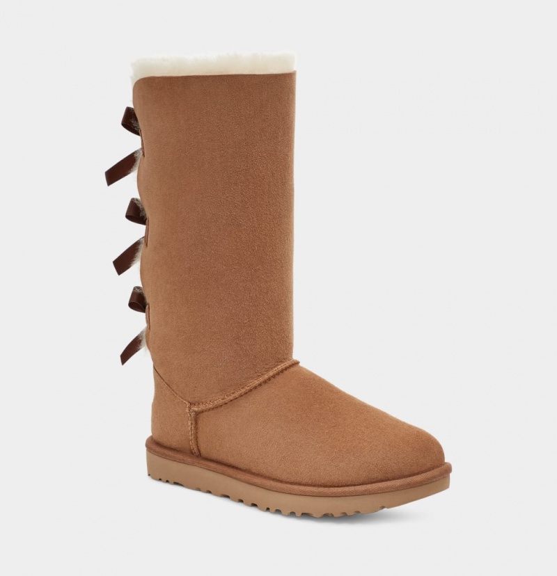 Kozaki Damskie Ugg Bailey Bow Wysokie II Brązowe | AFO-693042