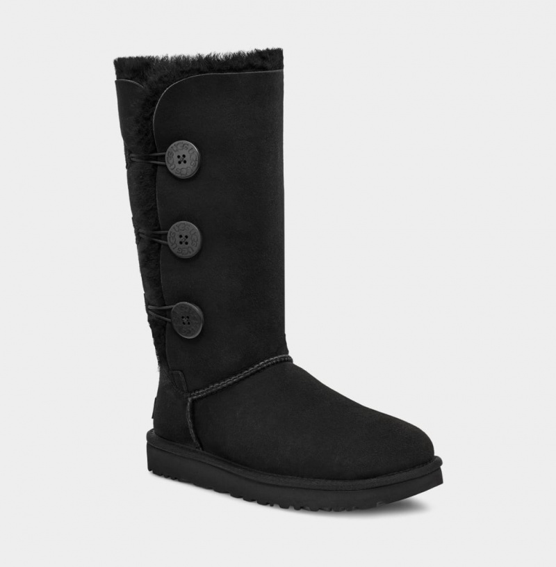 Kozaki Damskie Ugg Bailey Button Triplet II Czarne | CZV-916482