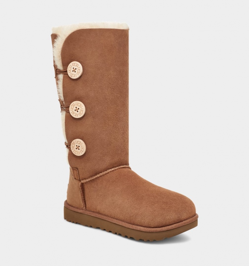 Kozaki Damskie Ugg Bailey Button Triplet II Brązowe | SLQ-052173