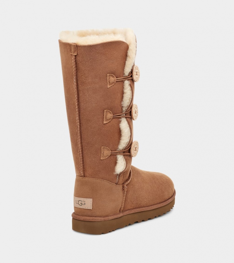 Kozaki Damskie Ugg Bailey Button Triplet II Brązowe | SLQ-052173