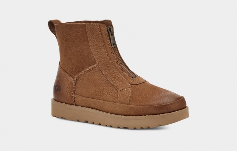 Kozaki Damskie Ugg Deconstructed Front Zip Brązowe | DZL-190673