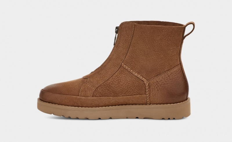 Kozaki Damskie Ugg Deconstructed Front Zip Brązowe | DZL-190673