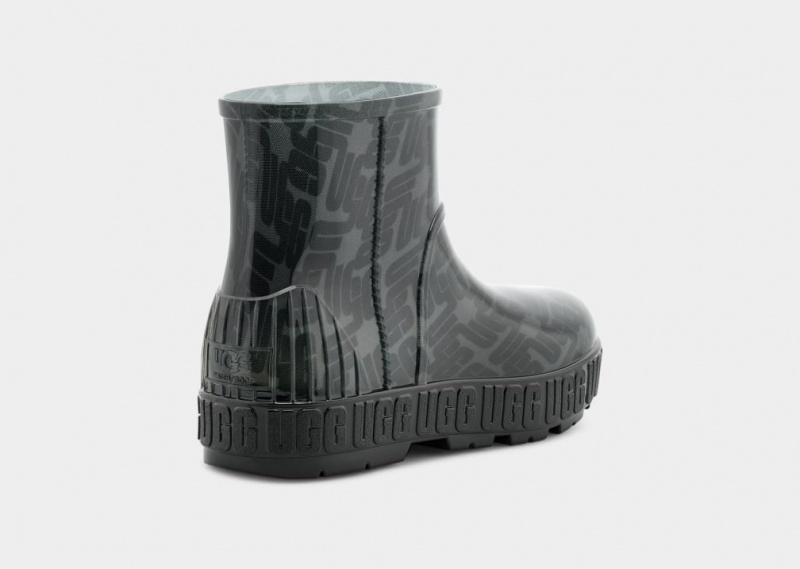 Kozaki Damskie Ugg Drizlita Grafiką Monogram Czarne | WZR-257816