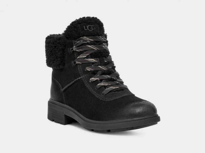 Kozaki Damskie Ugg Harrison Cozy Koronkowe Czarne | WAY-156480