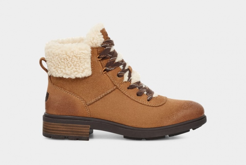 Kozaki Damskie Ugg Harrison Cozy Koronkowe Brązowe | WDO-015487